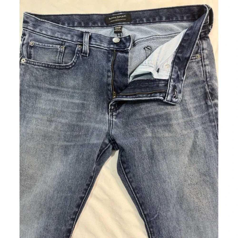 Banana Republic Mens 31x30 Premium Performance Jeans Slim Stretch Blue